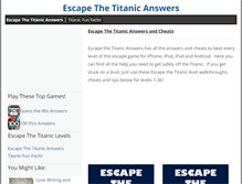 Tablet Screenshot of escapethetitanicanswers.com